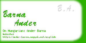 barna ander business card